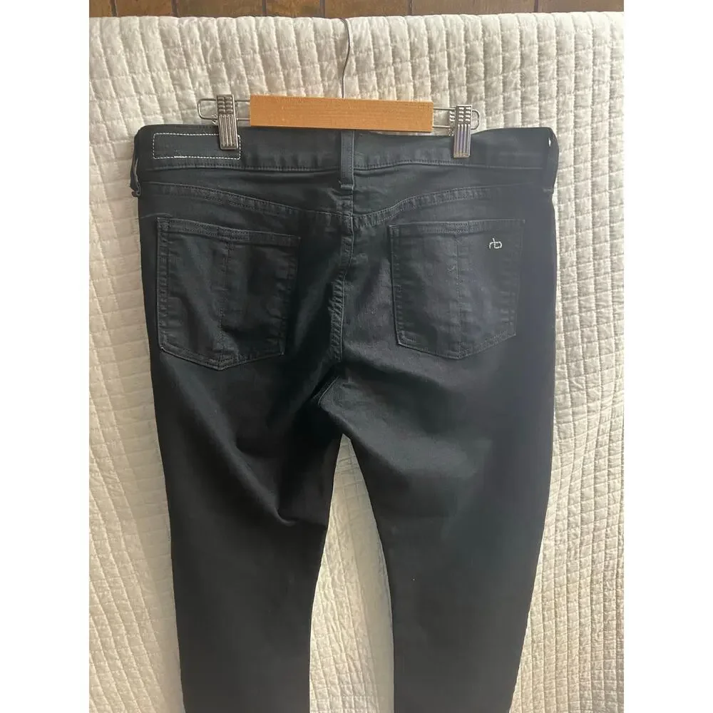 Rag & Bone Black Coated Skinny Jeans capris Women’s 30